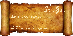 Széles Zsolt névjegykártya